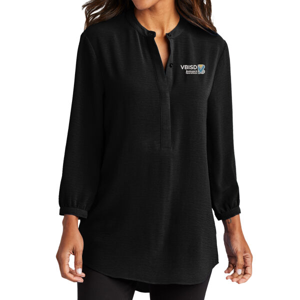 Port Authority® Women's 3/4-Sleeve Textured Crepe Tunic Thumbnail