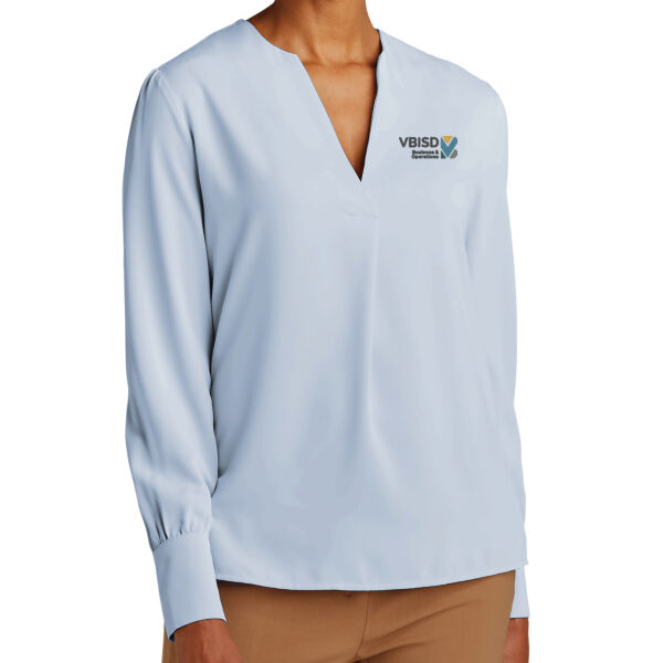 Brooks Brothers® Women’s Open-Neck Satin Blouse Thumbnail